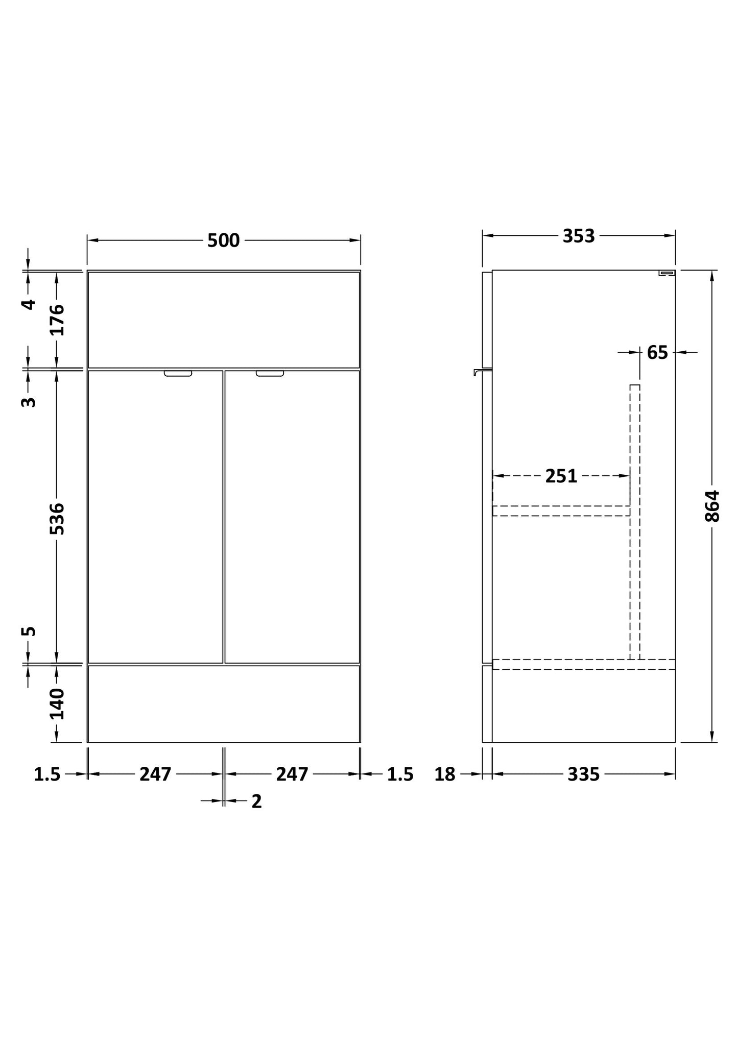 Hudson Reed 500mm Vanity Unit