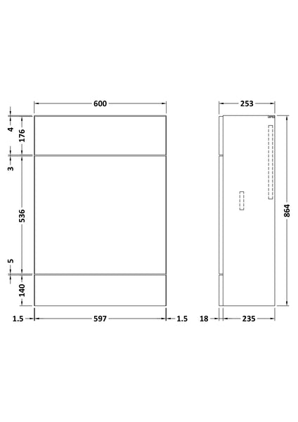 Hudson Reed 600mm WC Unit - Compact