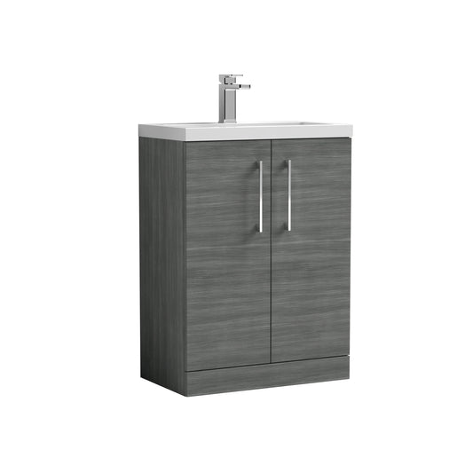 NUIE 600mm Floor Standing 2 Door Vanity & Polymarble Basin