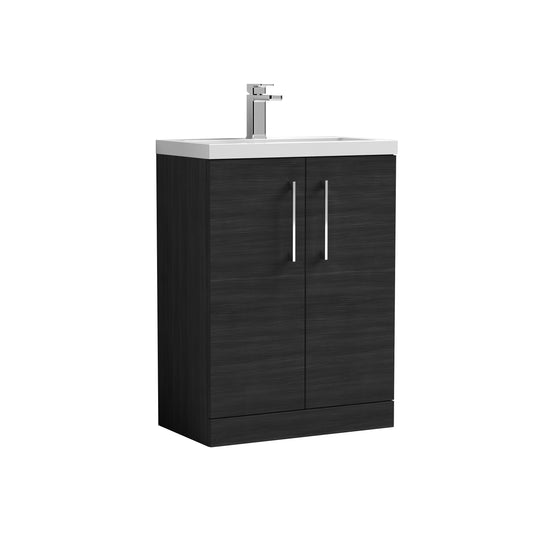NUIE 600mm Floor Standing 2 Door Vanity & Polymarble Basin