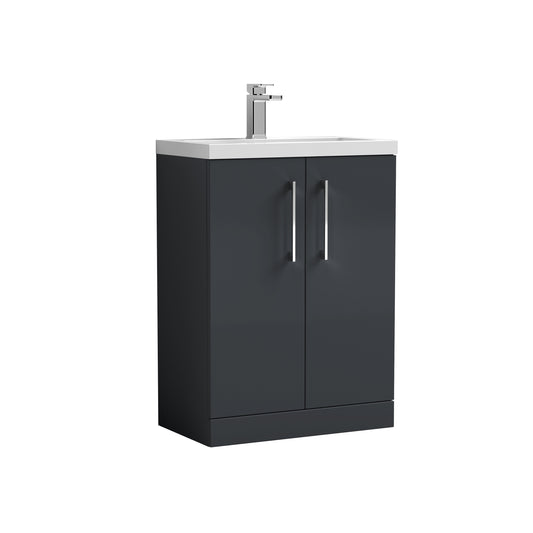 NUIE 600mm Floor Standing 2-Door Vanity & Polymarble Basin