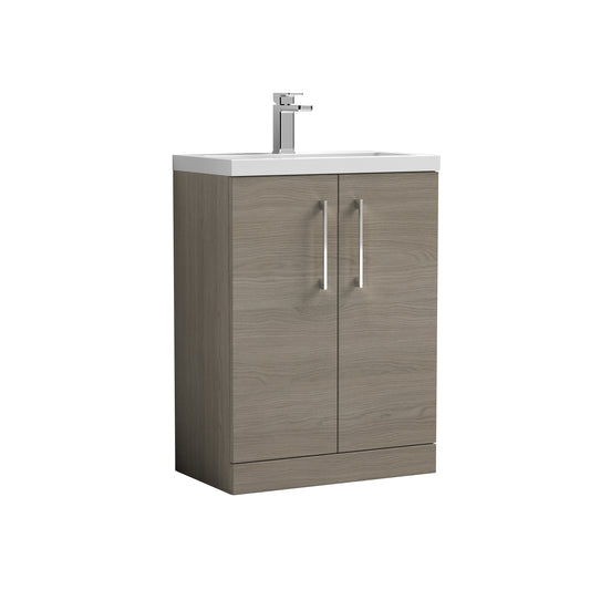 NUIE 600mm Floor Standing 2 Door Vanity & Polymarble Basin