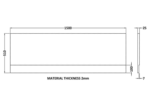 NUIE Acrylic Front Panel (1500mm)