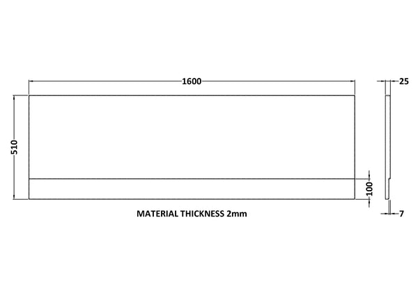 NUIE Acrylic Front Panel (1600mm)