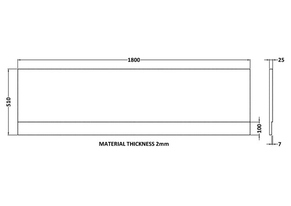 NUIE Acrylic Front Panel (1800mm)