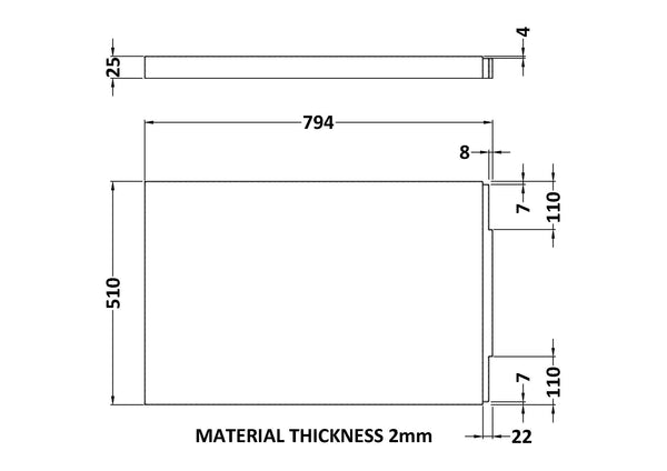 NUIE Acrylic End Panel (800mm)