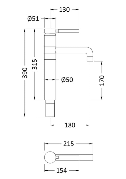 Hudson Reed High Rise Mixer
