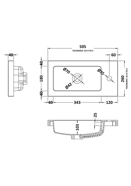 Hudson Reed 500mm Compact Basin