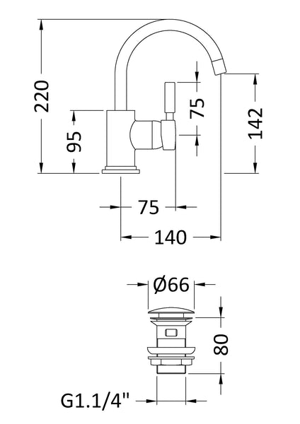 Hudson Reed Mini Mono Basin Mixer