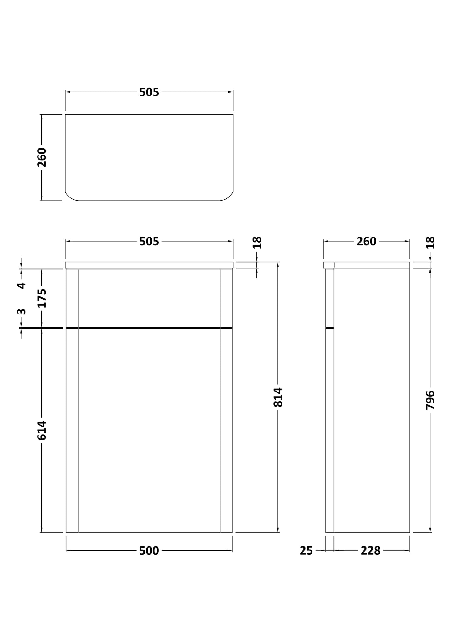 NUIE 500mm WC Unit