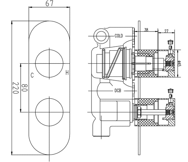 Hudson Reed Twin Thermostatic Shower Valve