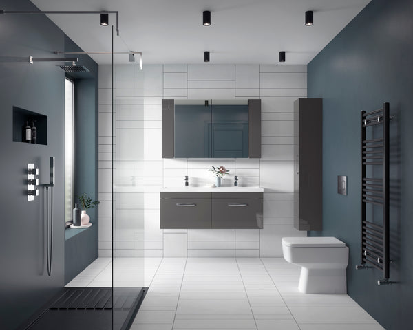 NUIE 1200mm Wall Hung Cabinet With Double Basin