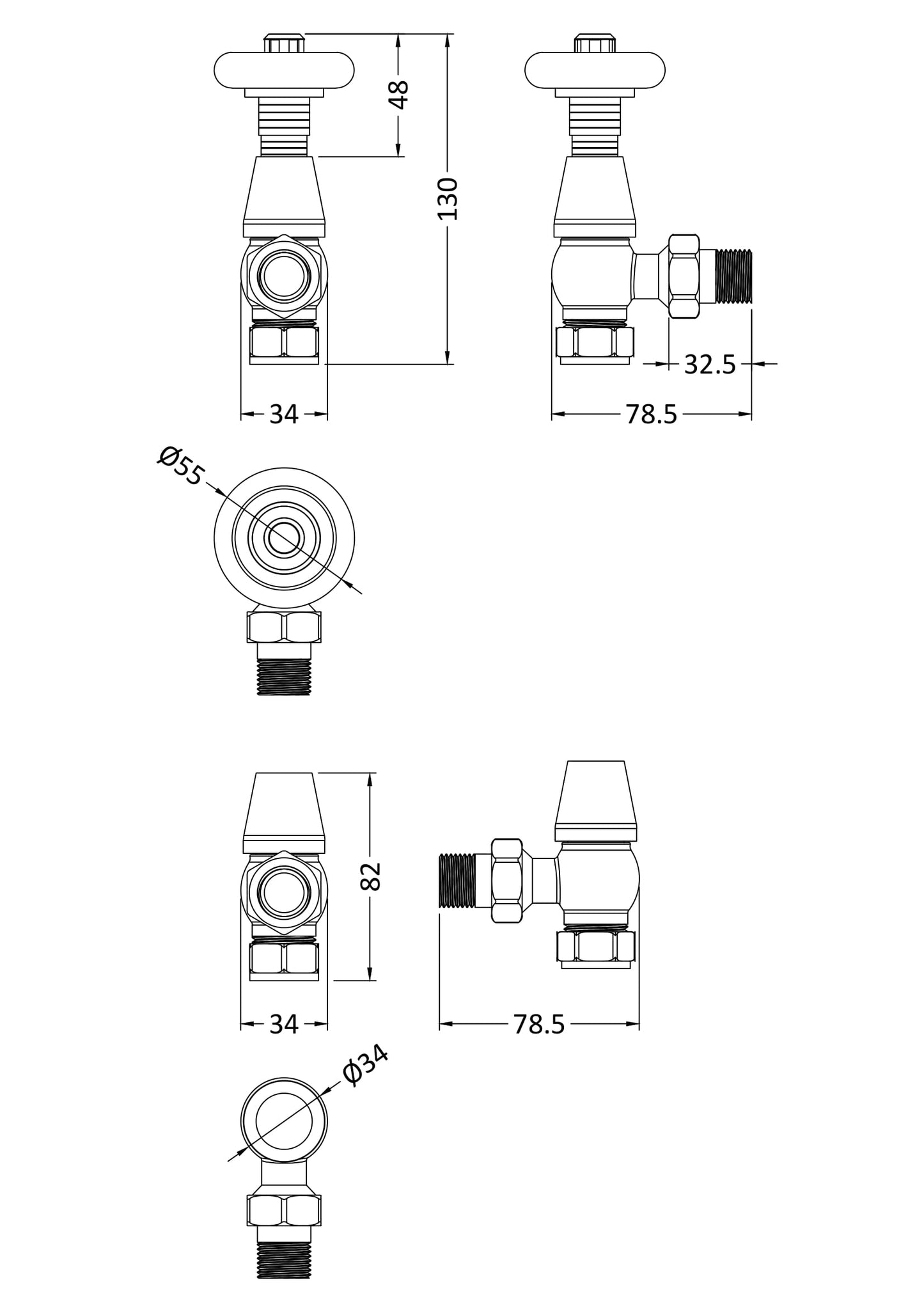 Hudson Reed Camden Angled Thermostatic Valve