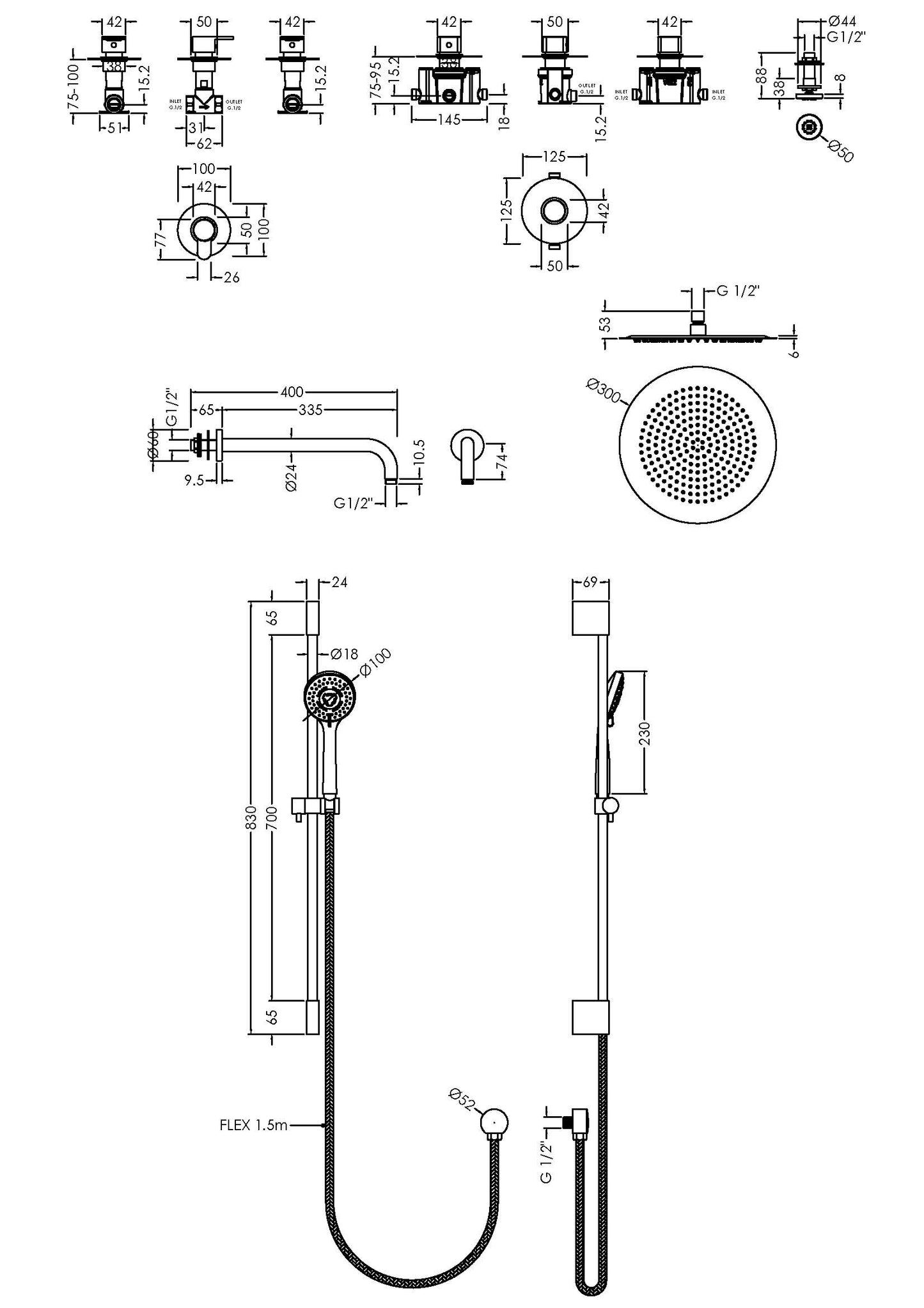 NUIE 3 Outlet Arvan Bundle With Stop Taps