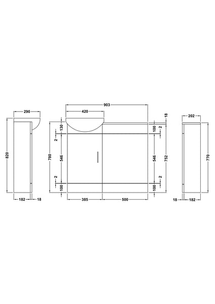 NUIE Sienna Cloakroom Pack Without Tap