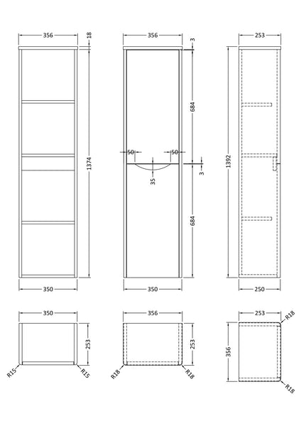 NUIE 350mm Tall Unit