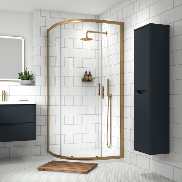NUIE 1900mm x 900mm Single Entry Quadrant - Brushed Brass