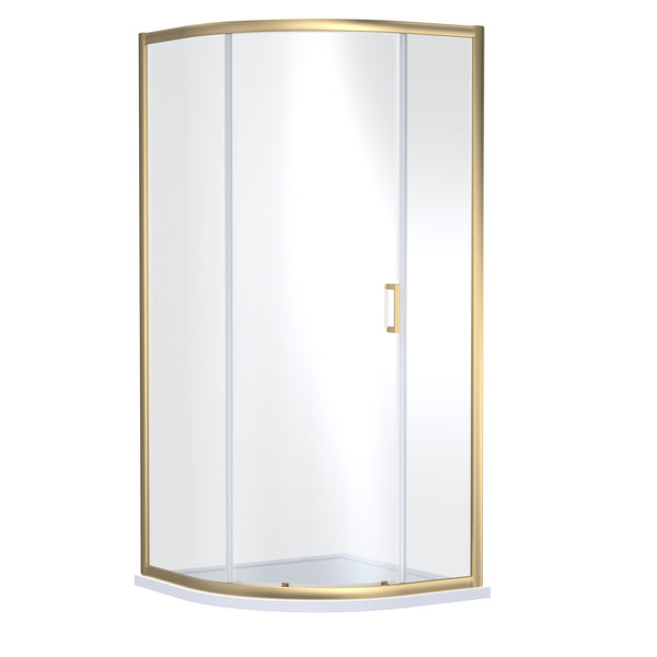 NUIE 1900mm x 900mm Single Entry Quadrant - Brushed Brass