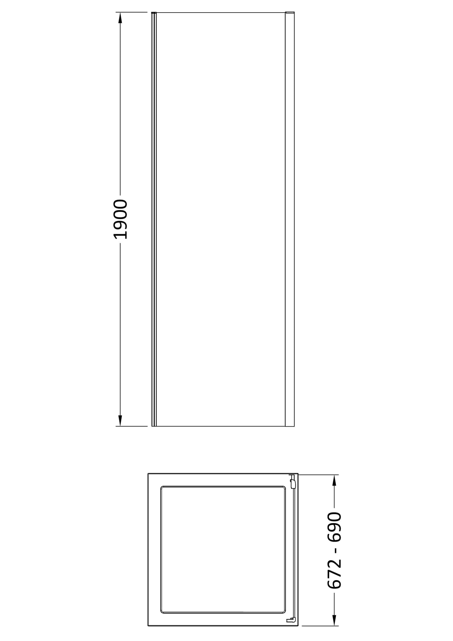 NUIE 1900 x 700mm Side Panel