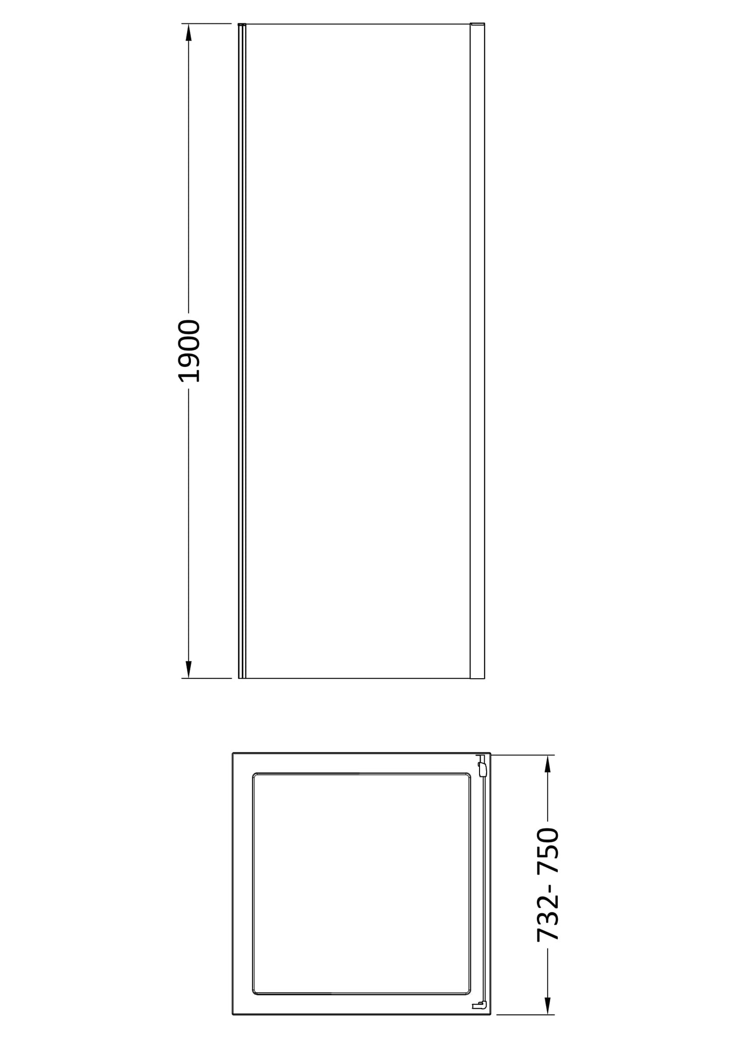 NUIE 1900 x 760mm Side Panel