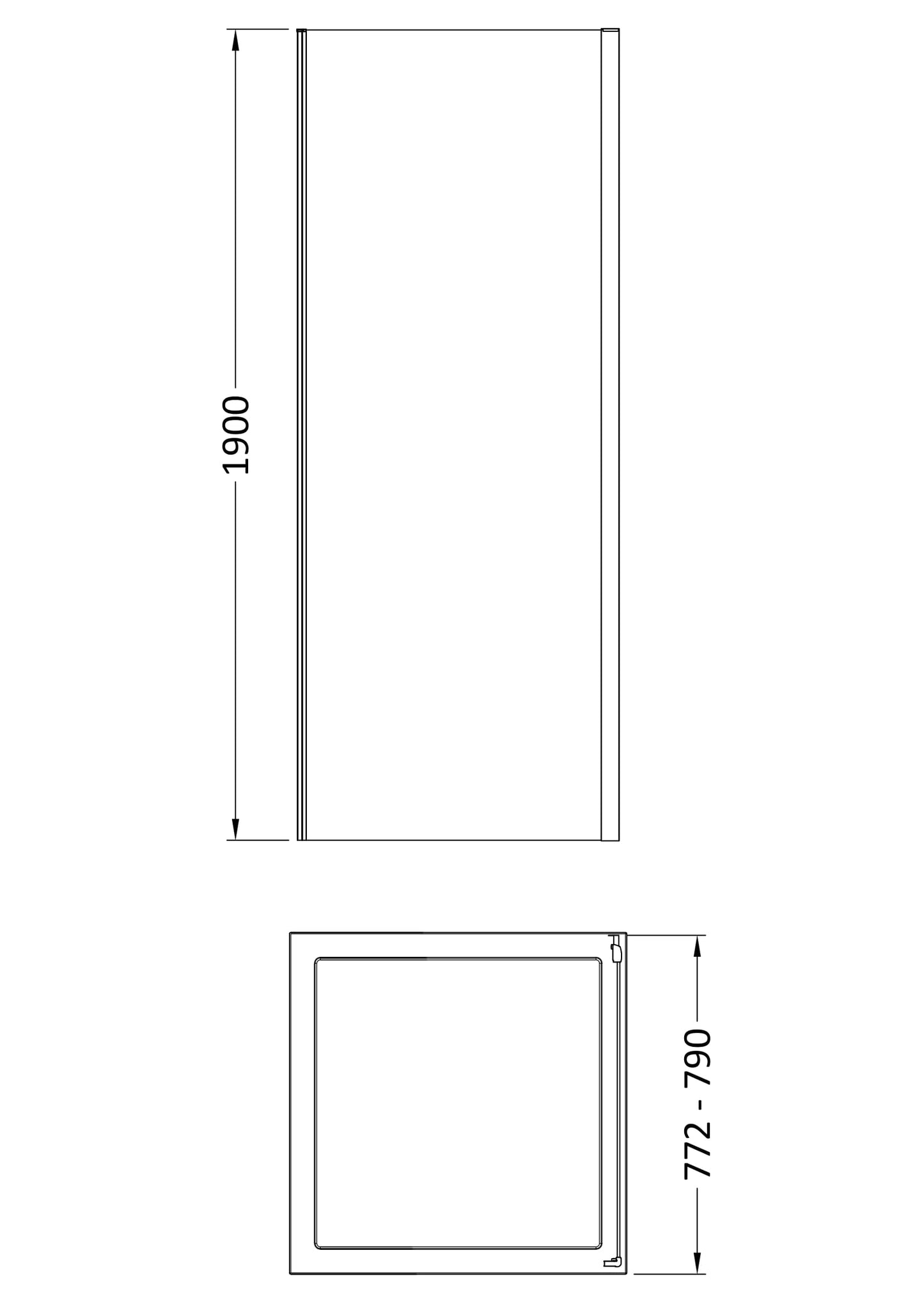NUIE 1900 x 800mm Side Panel