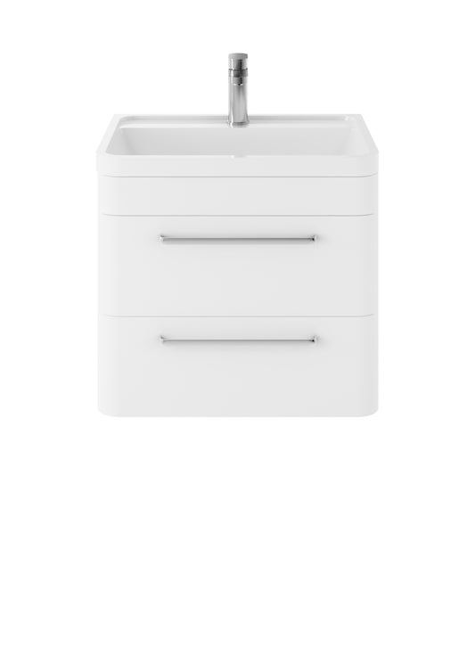 Hudson Reed Wall Hung 600mm Cabinet & Polymarble Basin