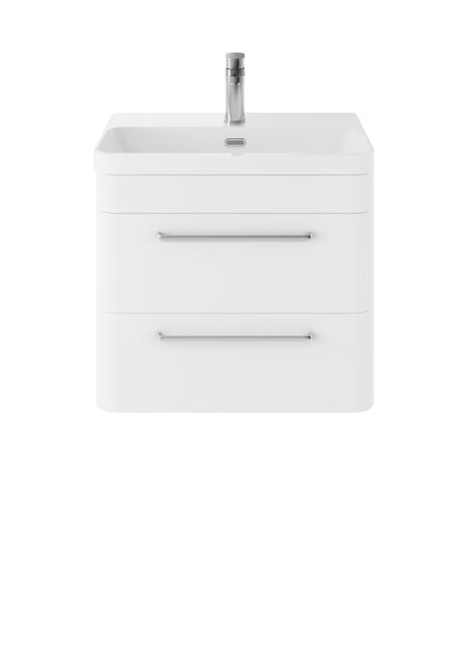 Hudson Reed Wall Hung 600mm Cabinet & Thin Edge Ceramic Basin