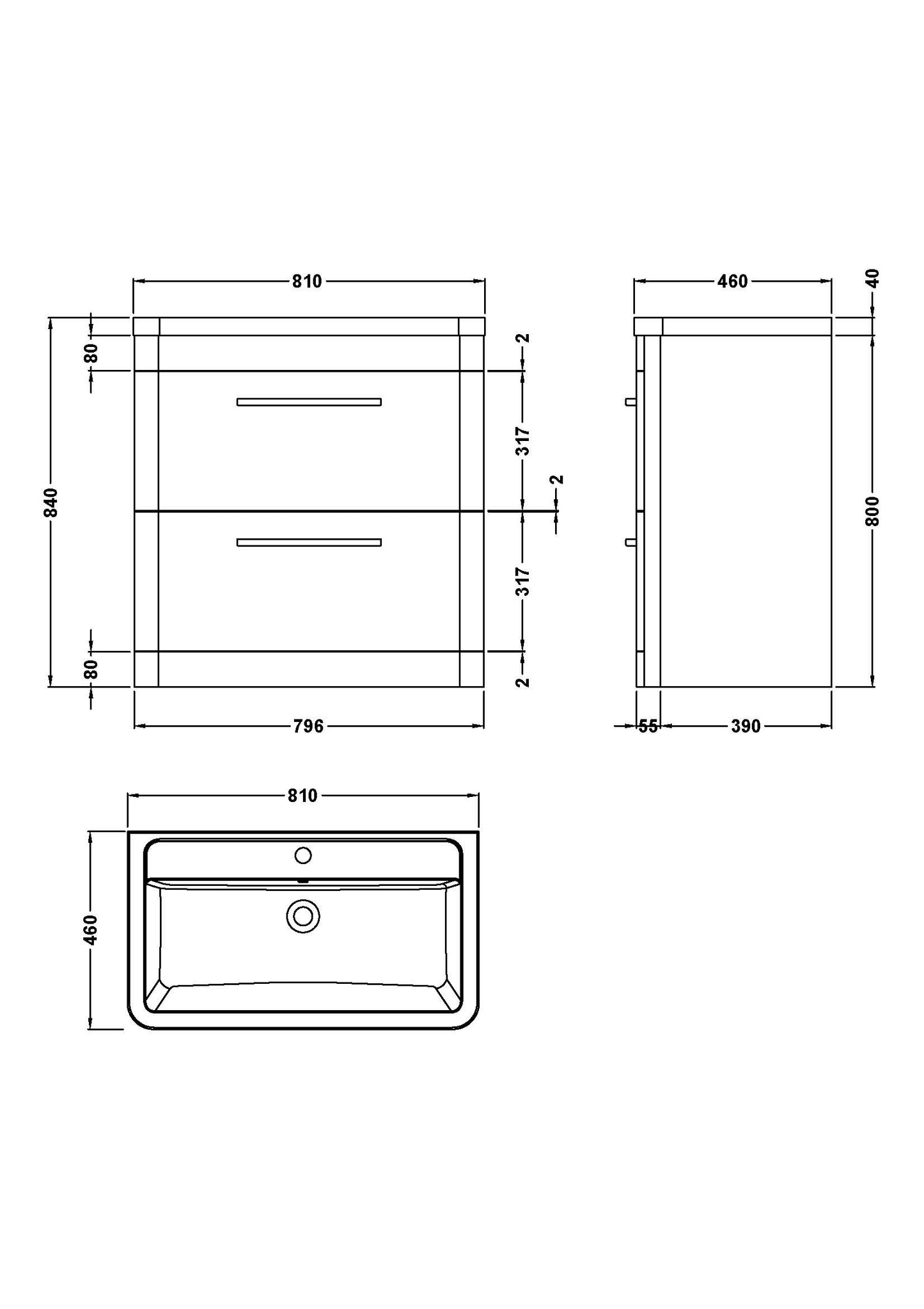 Hudson Reed Floor Standing 800mm Cabinet & Ceramic Basin
