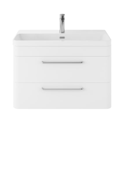 Hudson Reed Wall Hung 800mm Cabinet & Thin Edge Ceramic Basin