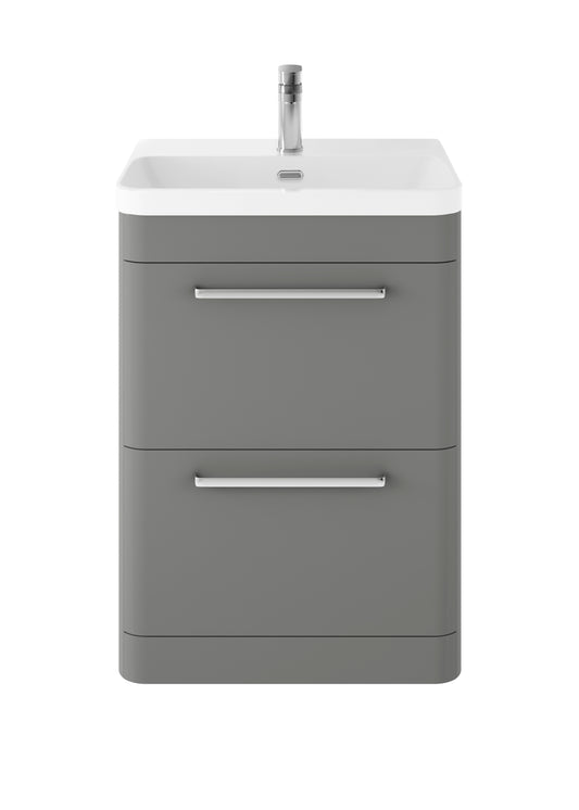 Hudson Reed Floor Standing 600mm Cabinet & Thin Edge Ceramic Basin