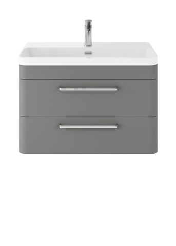 Hudson Reed Wall Hung 800mm Cabinet & Thin Edge Ceramic Basin