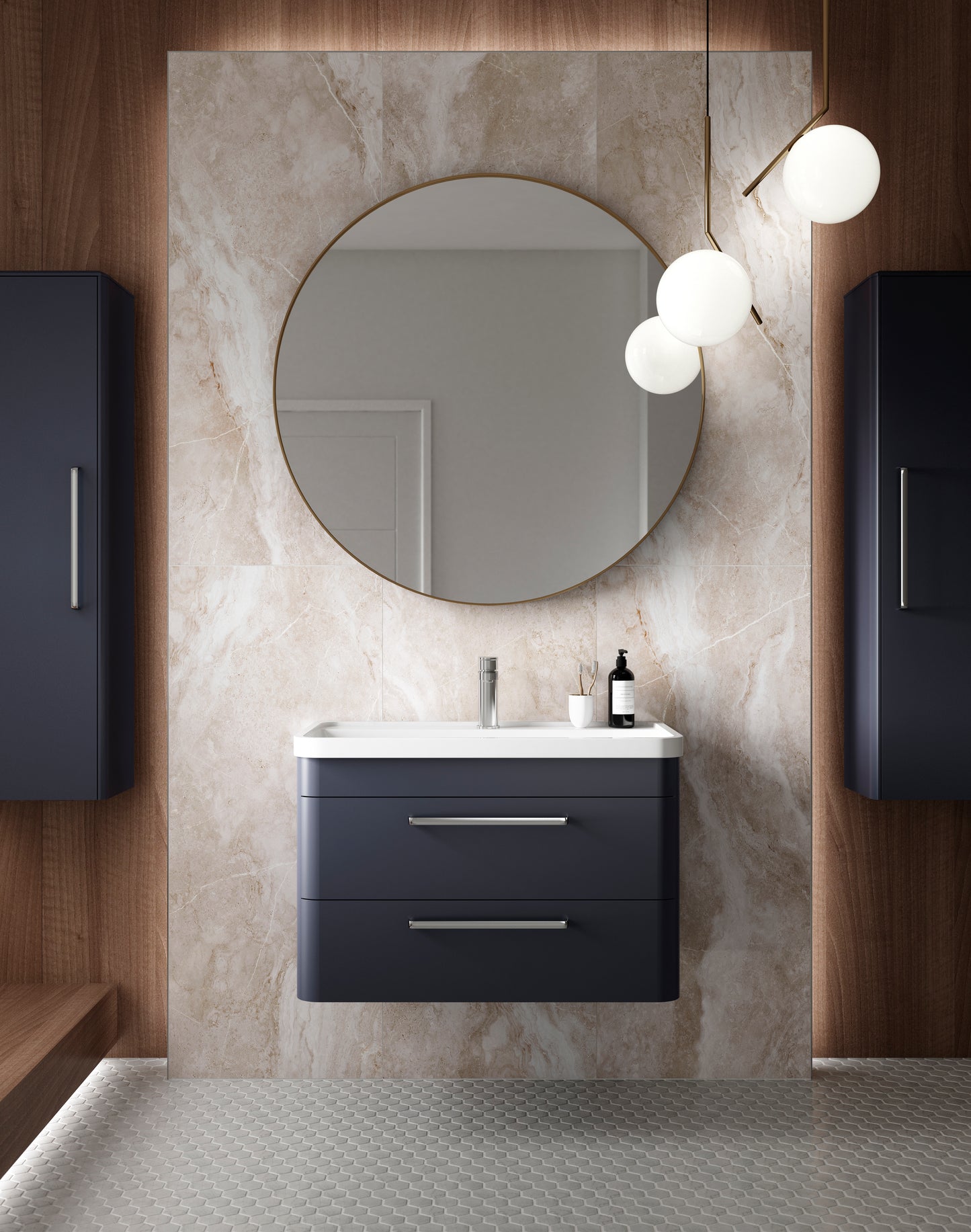 Hudson Reed Wall Hung 800mm Cabinet & Ceramic Basin