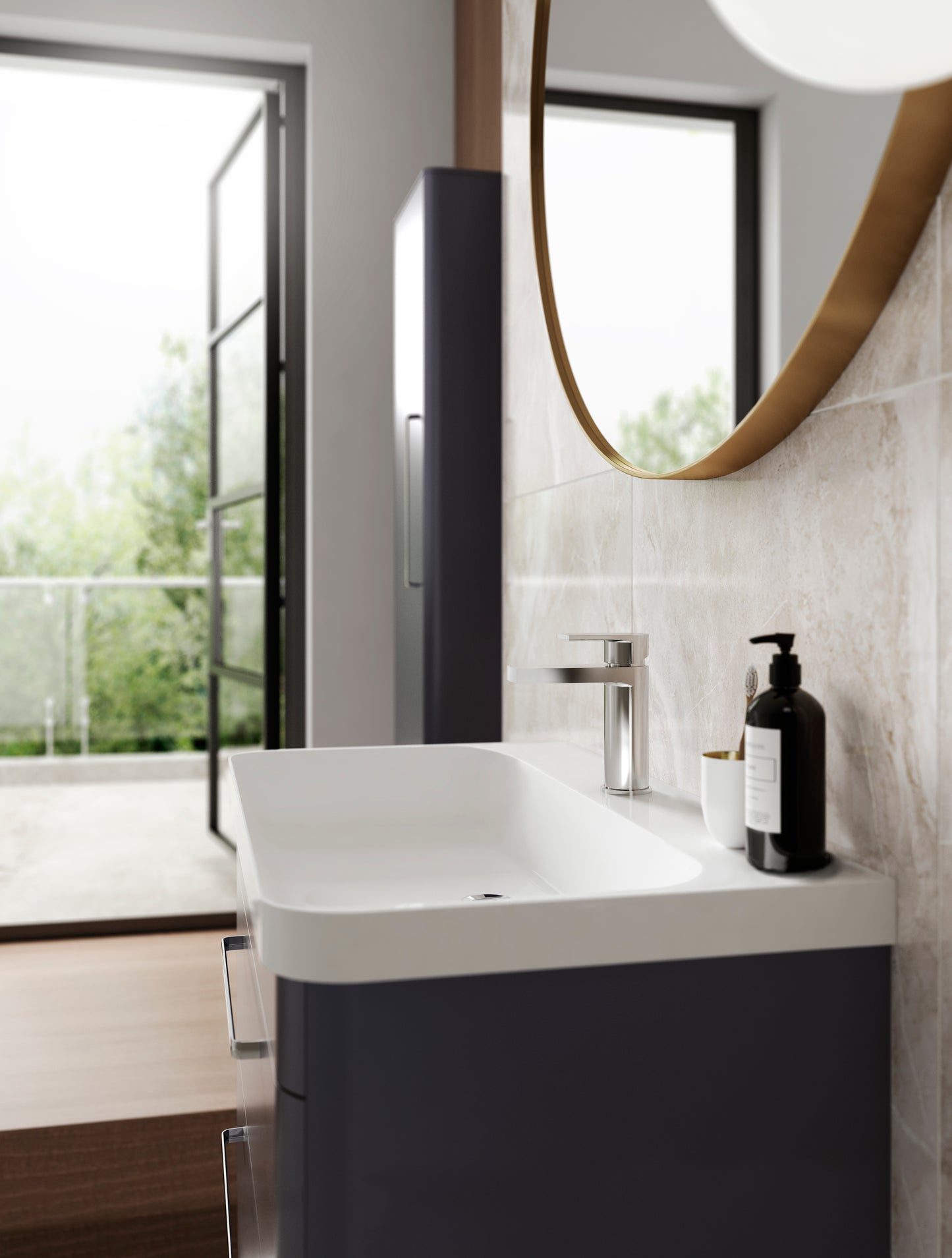 Hudson Reed Wall Hung 800mm Cabinet & Thin Edge Ceramic Basin