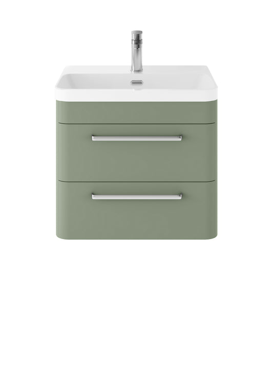 Hudson Reed Wall Hung 600mm Cabinet & Thin Edge Ceramic Basin