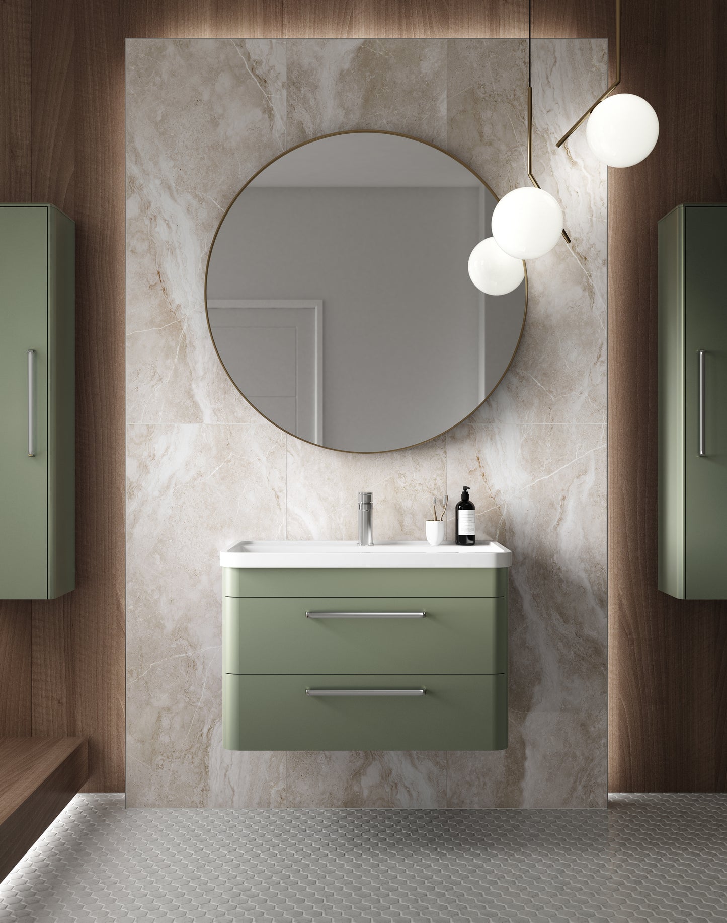 Hudson Reed Wall Hung 800mm Cabinet & Polymarble Basin