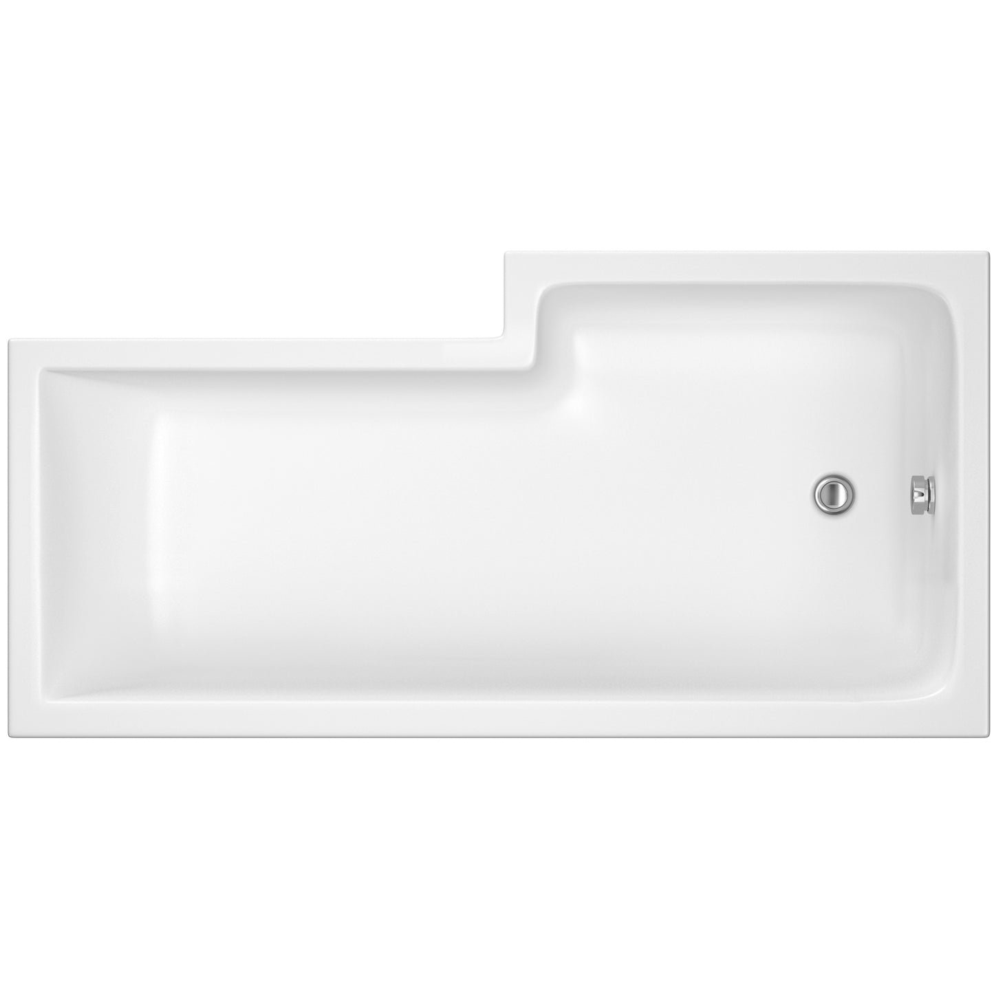 NUIE 1500mm Left Hand Square Shower Bath