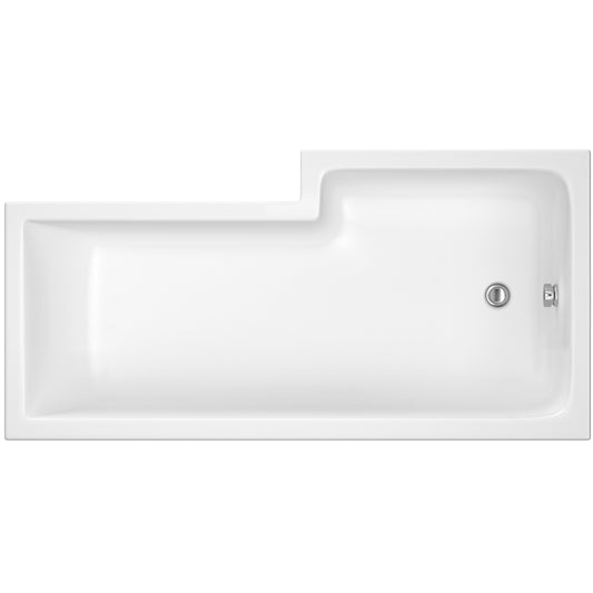 NUIE 1500mm Left Hand Square Shower Bath