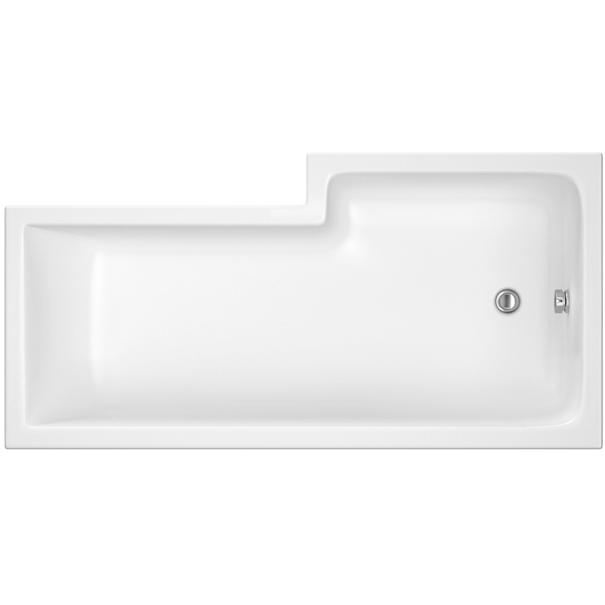 NUIE 1600mm Left Hand Square Shower Bath