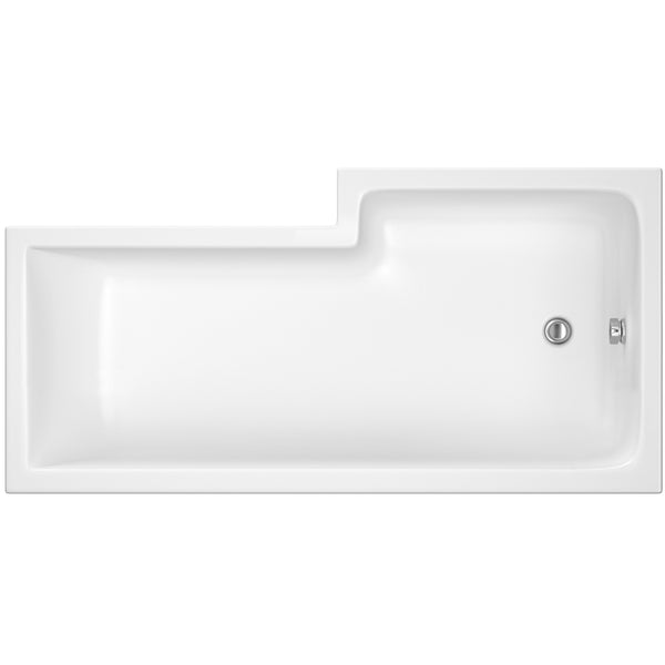 NUIE 1600mm Left Hand Square Shower Bath