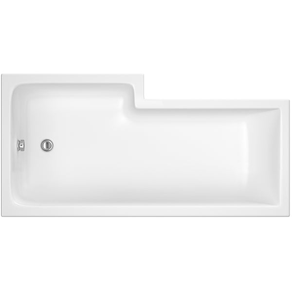 NUIE 1600mm Right Hand Square Shower Bath