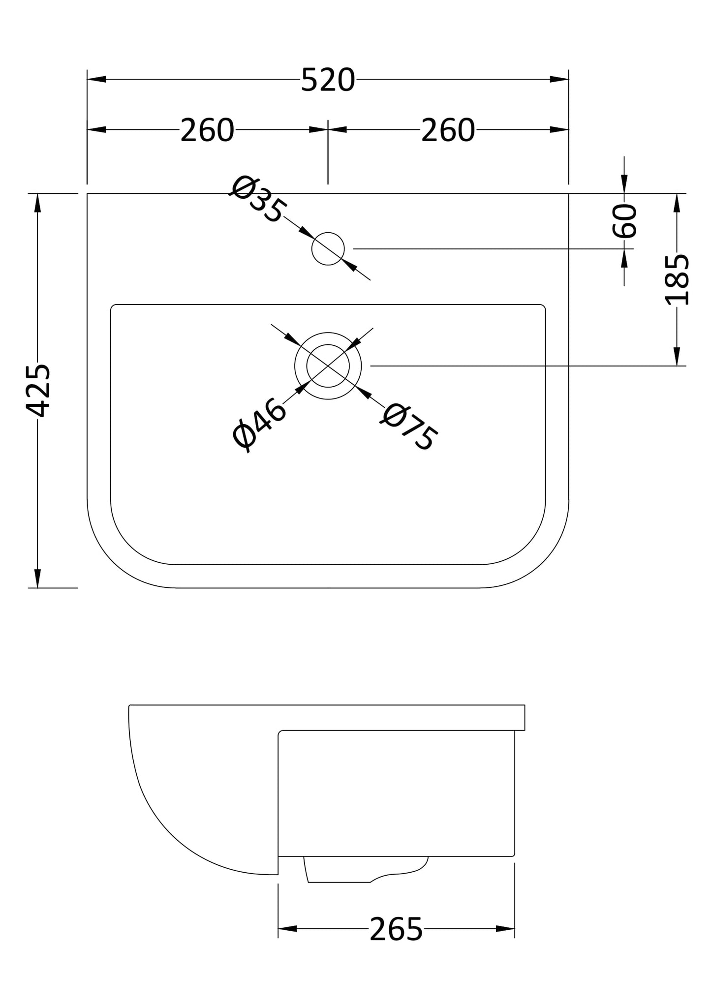 Hudson Reed Fossil Semi Recessed Basin