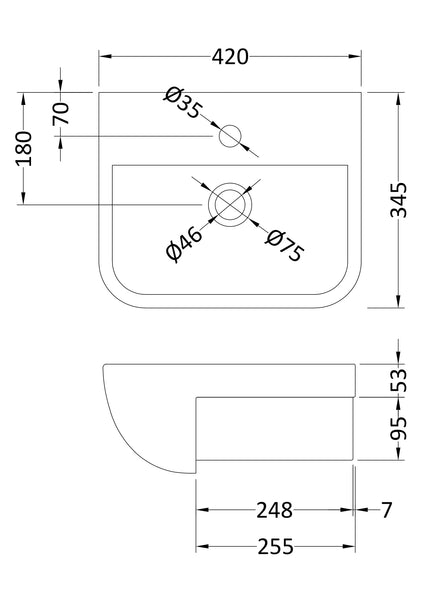 Hudson Reed Aria Semi Recessed Basin