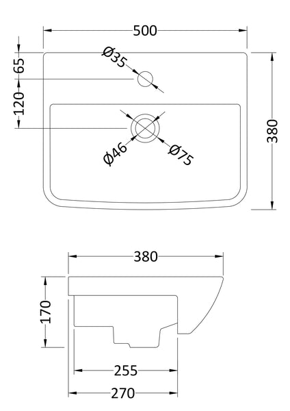 Hudson Reed Lynx Semi Recessed Basin