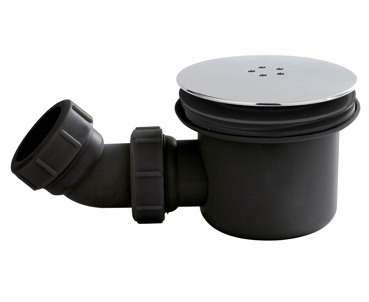 NUIE Black & Chrome Fast Flow Shower Waste