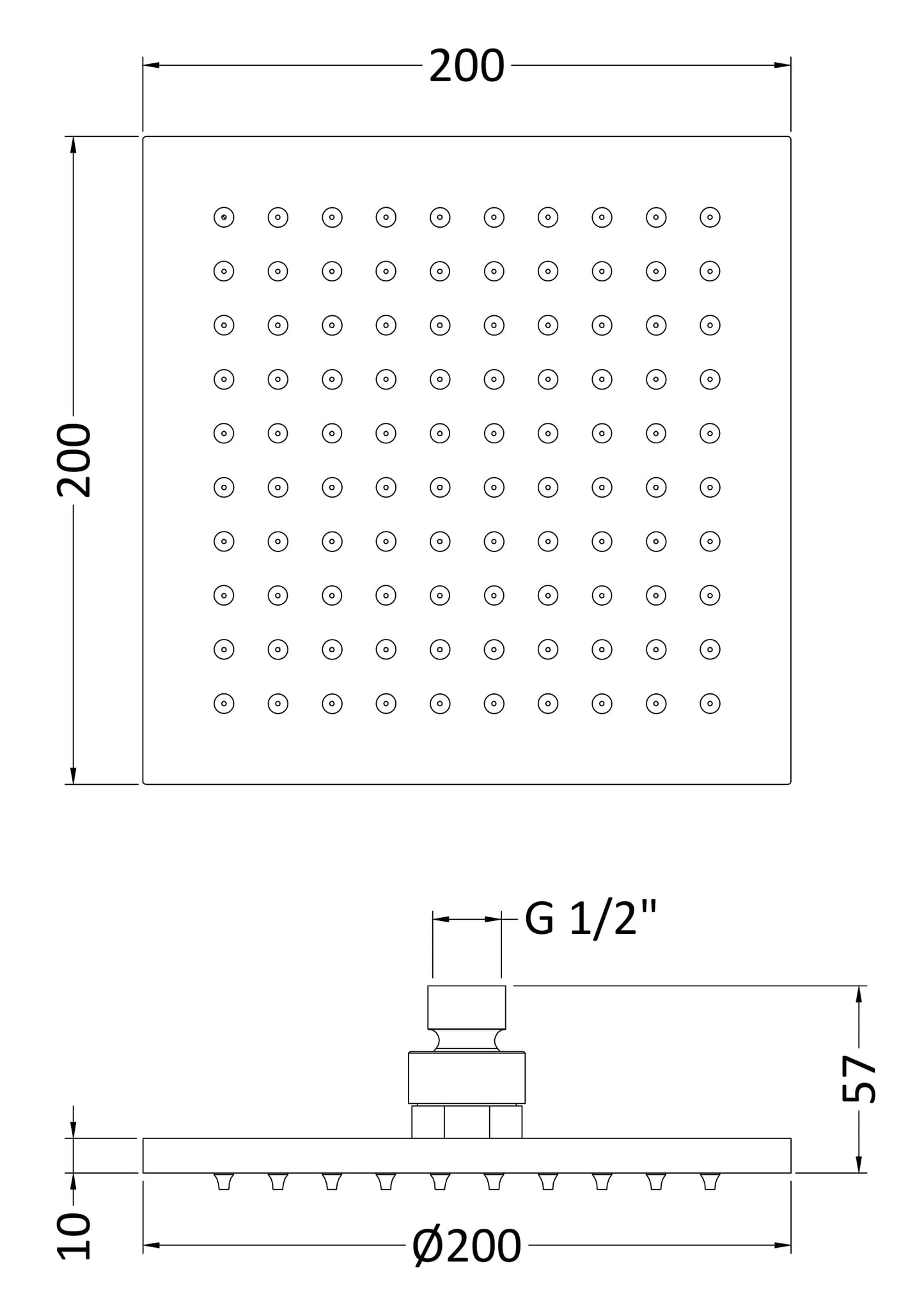 NUIE Square LED Fixed Head