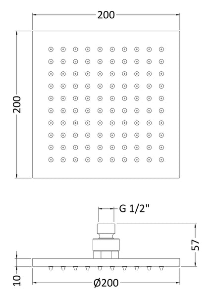 NUIE Square LED Fixed Head