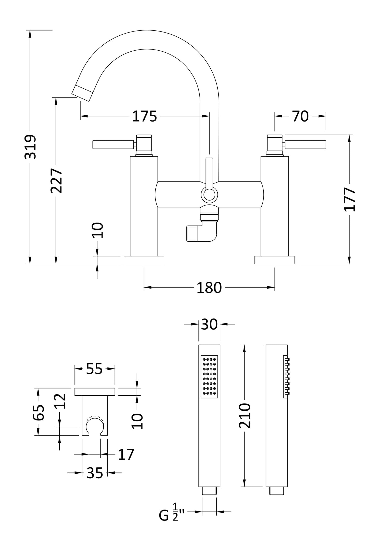 Hudson Reed Bath Shower Mixer