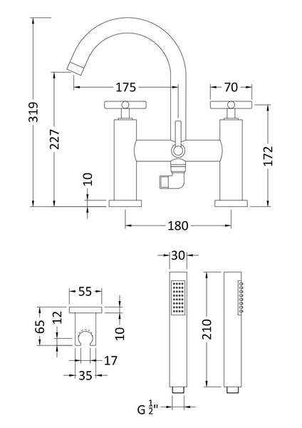 Hudson Reed Bath Shower Mixer
