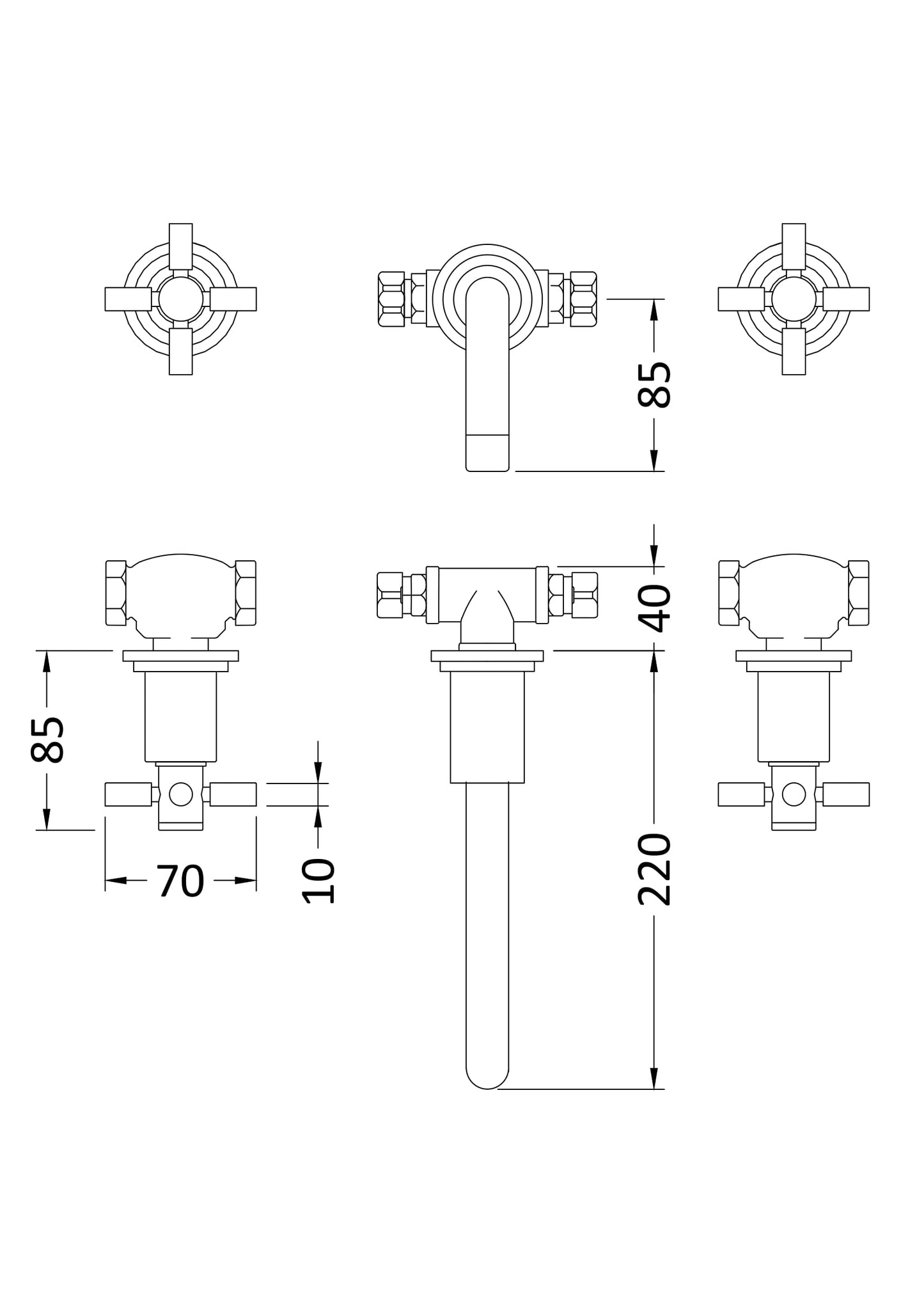 Hudson Reed Wall Mounted Basin Mixer
