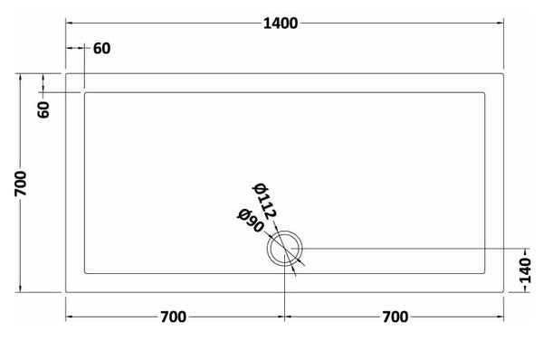 NUIE Rectangular Shower Tray 1400 x 700mm